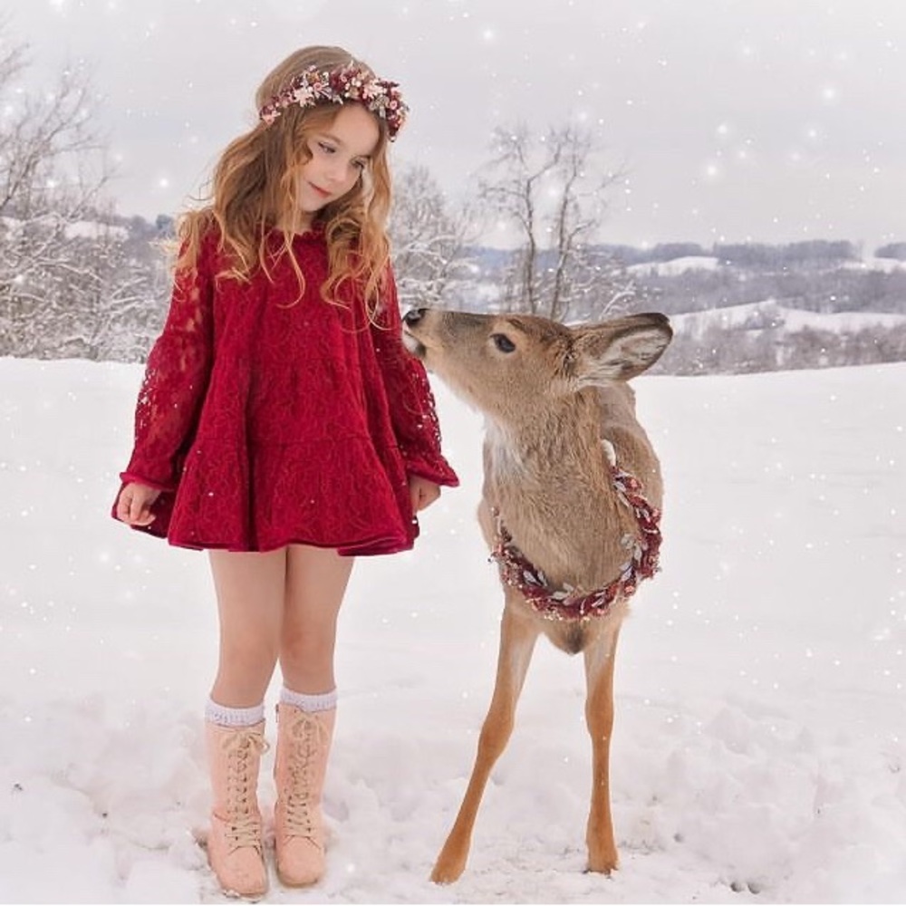 [3T and 5T] Eliza Grace Burgundy Lettie